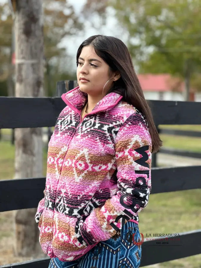 Wrangler Retro Aztec Pull Over Pink Ropa Mujeres