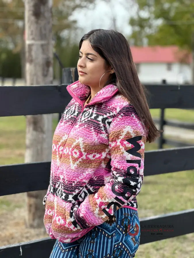 Wrangler Retro Aztec Pull Over Pink Ropa Mujeres