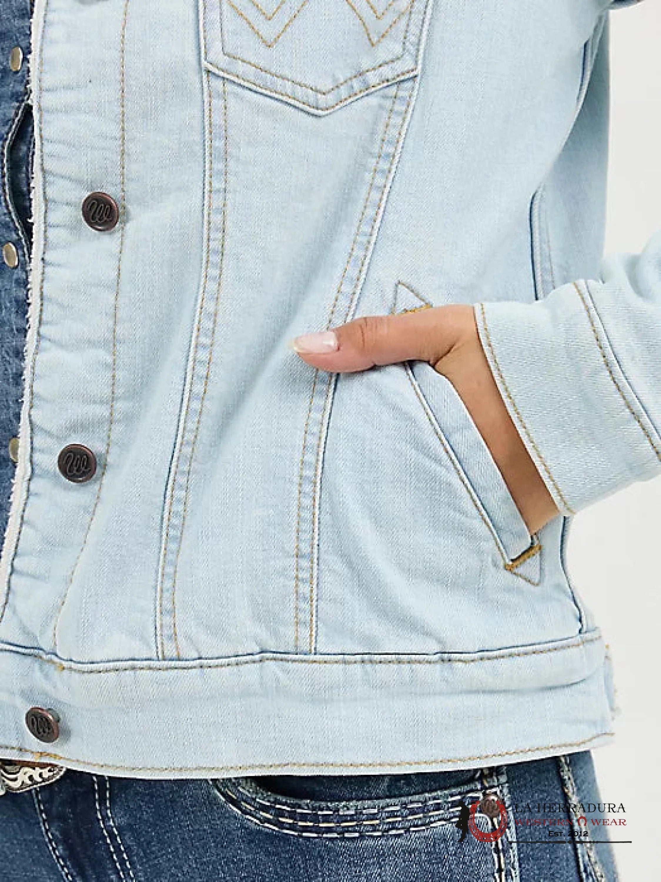 WRANGLER RETRO WOMEN SHERPA LIGHT BLUE DENIUM JACKET 112317322 ROPA MUJERES