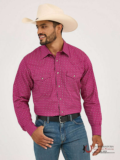 WRANGLER SANGRIA DIAMONDS LONG SLEEVE SHIRT MENS - 112365387