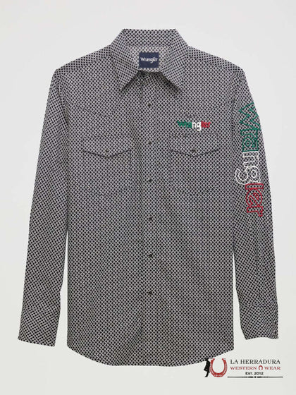 WRANGLER SHIRT CLASSIC FIT BLACK LONG SLEEVE - 112355381