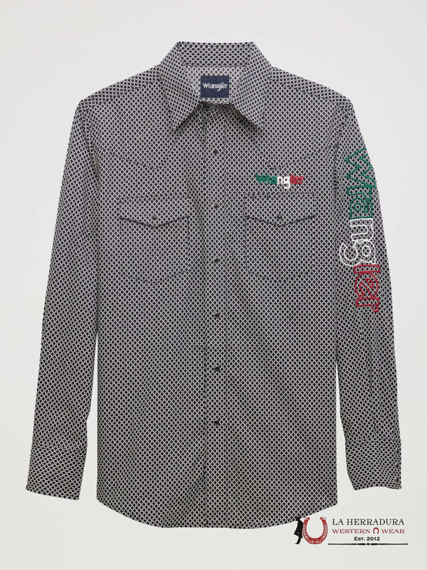 WRANGLER SHIRT CLASSIC FIT BLACK LONG SLEEVE - 112355381