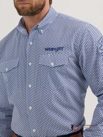 CAMISA WRANGLER CORTE CLÁSICO AZUL MANGA LARGA 112355382