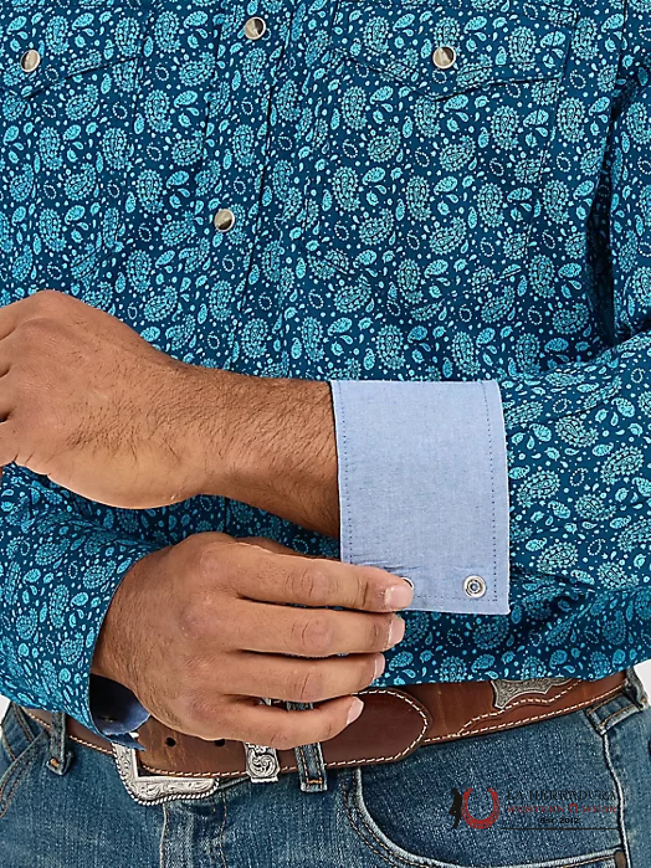 WRANGLER SHIRT CLASSIC FIT BLUE LONG SLEEVE 5391 ROPA HOMBRES