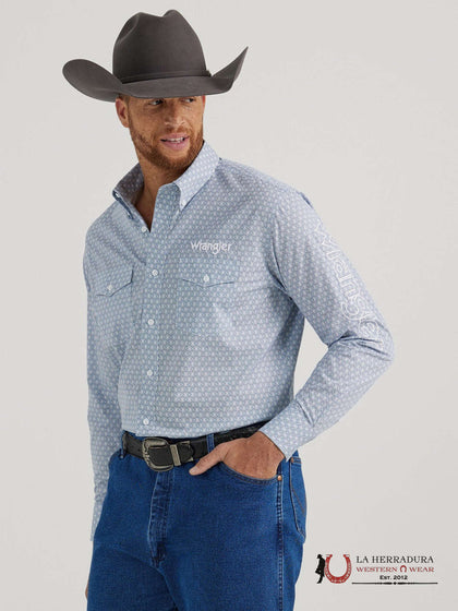 CAMISA WRANGLER CORTE CLÁSICO AZUL MANGA LARGA 112346235