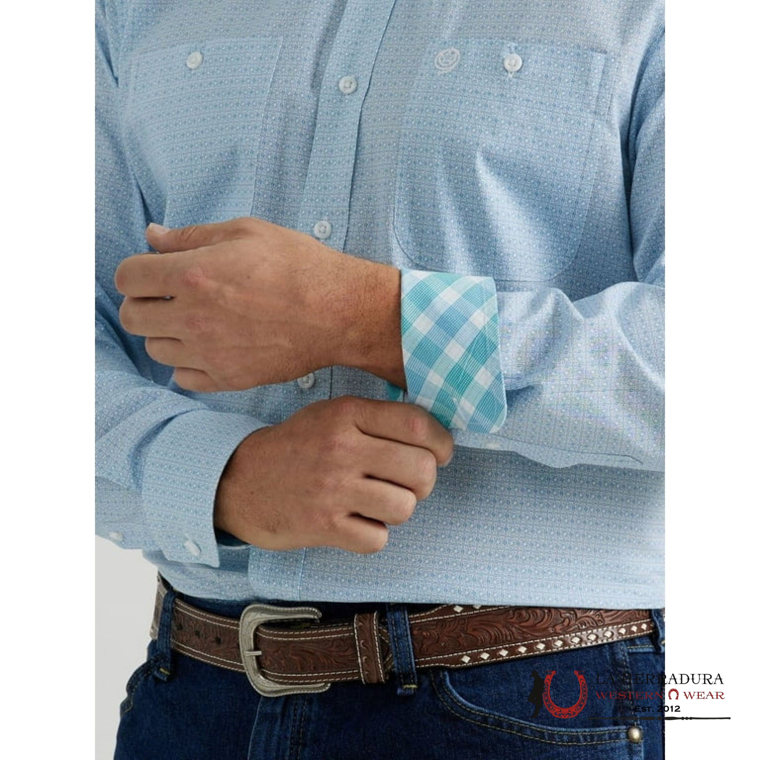 WRANGLER SHIRT CLASSIC FIT BLUE LONG SLEEVE 6532 ROPA HOMBRES