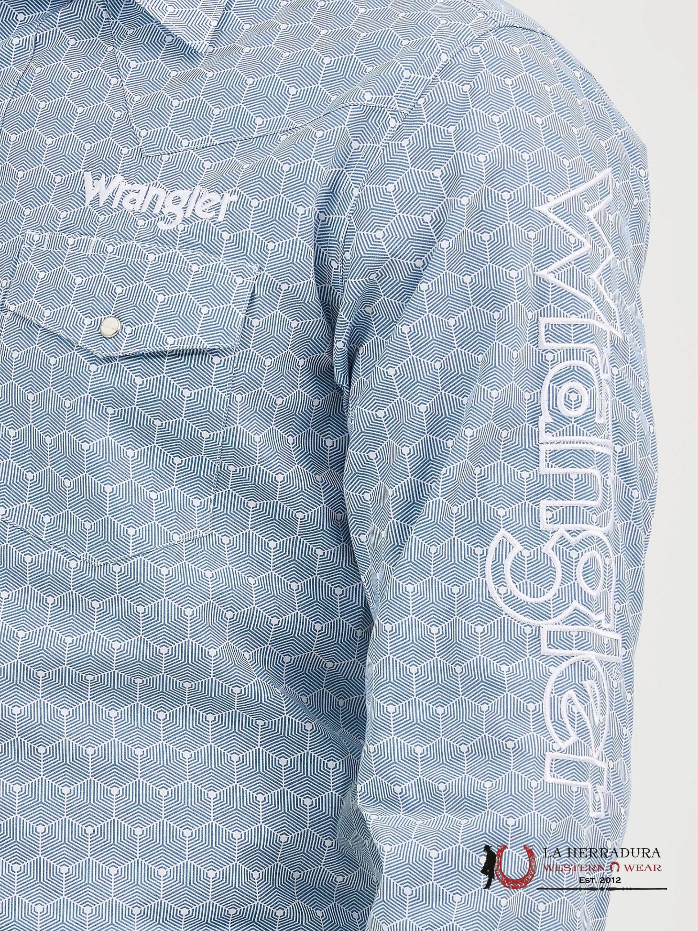 WRANGLER SHIRT CLASSIC FIT BLUE LONG SLEEVE 9470 ROPA HOMBRES