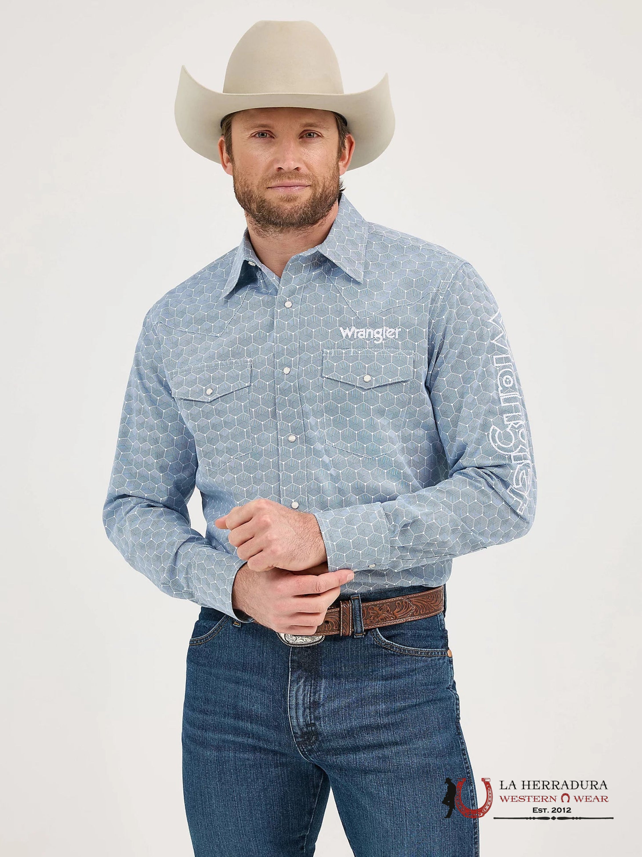 WRANGLER SHIRT CLASSIC FIT BLUE LONG SLEEVE 9470 ROPA HOMBRES