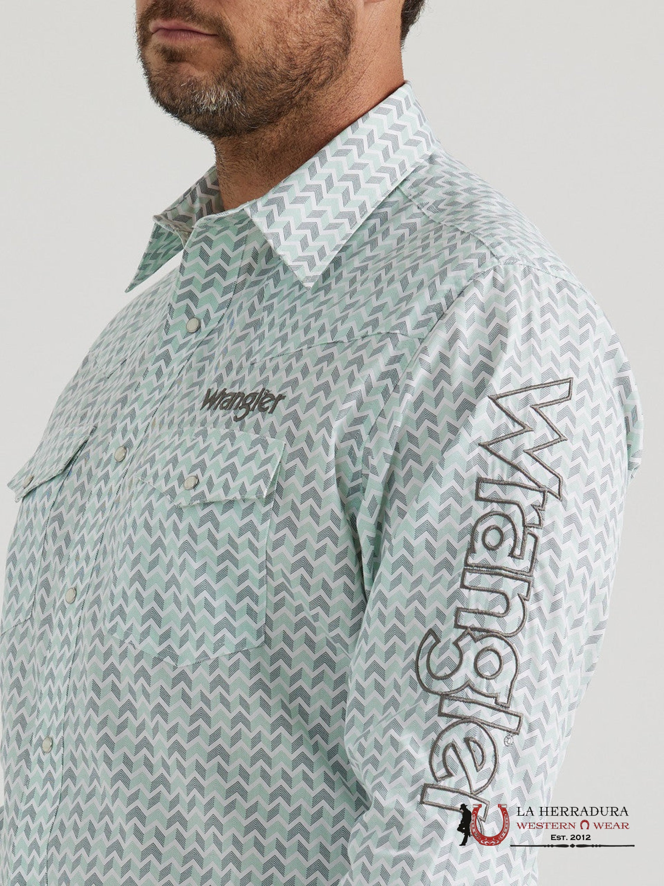 WRANGLER SHIRT CLASSIC FIT GREEN LONG SLEEVE 6224 ROPA HOMBRES