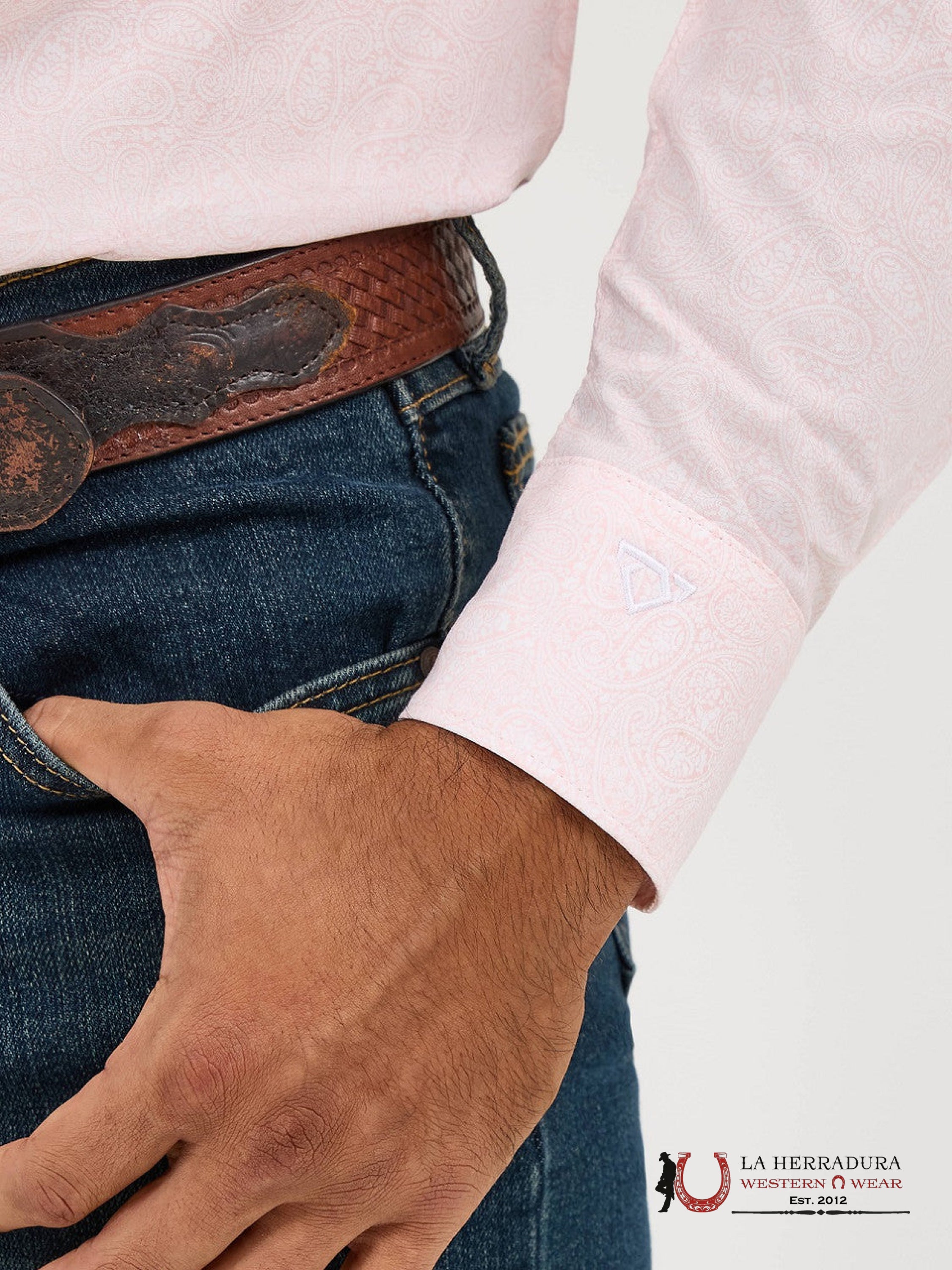 WRANGLER SHIRT CLASSIC FIT PINK LONG SLEEVE 9682 ROPA HOMBRES