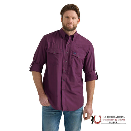 CAMISA WRANGLER CORTE CLÁSICO MORADA MANGA LARGA 112352659