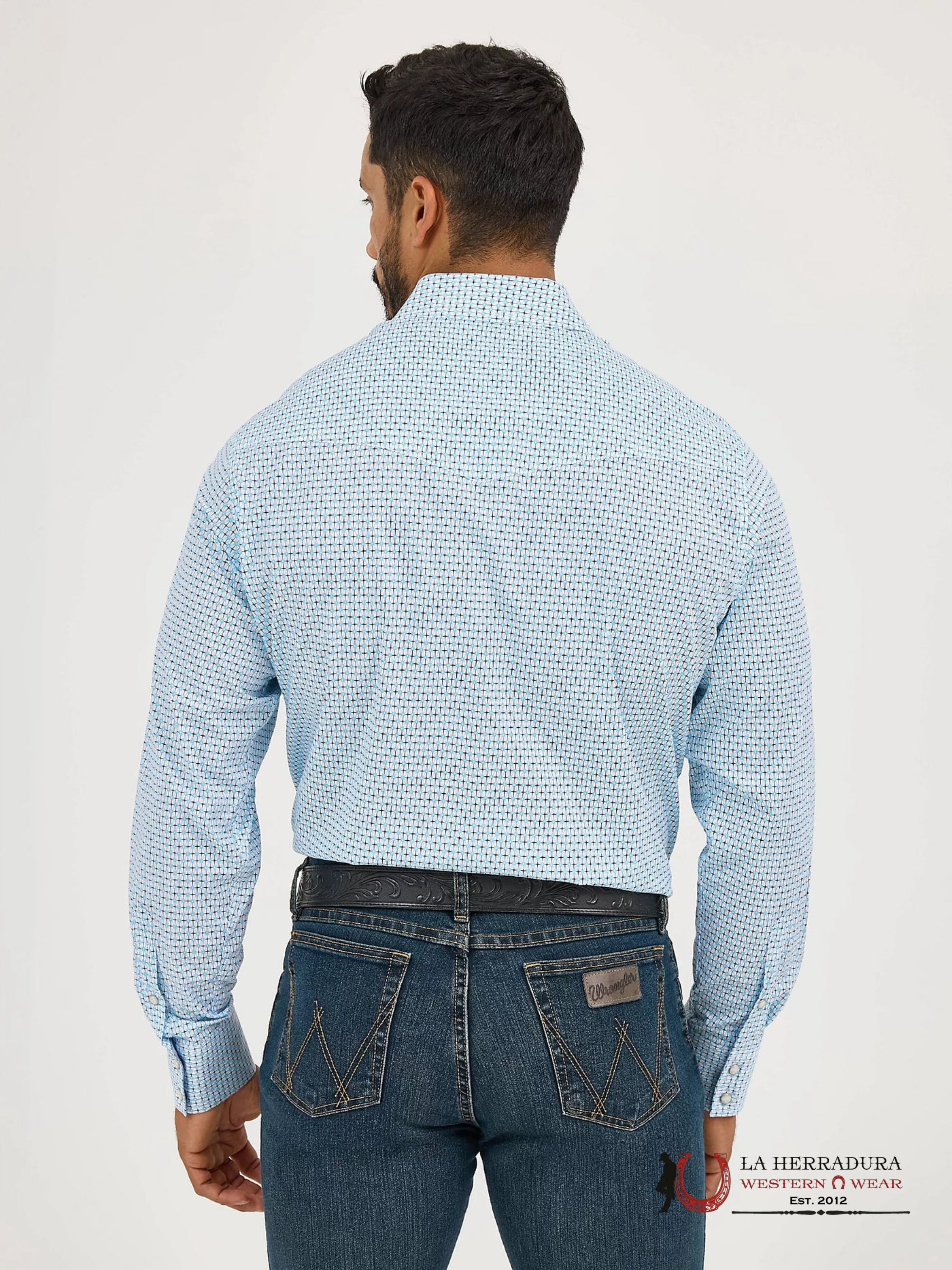 WRANGLER SHIRT CLASSIC FIT WHITE/BLUE LONG SLEEVE 5390 ROPA HOMBRES