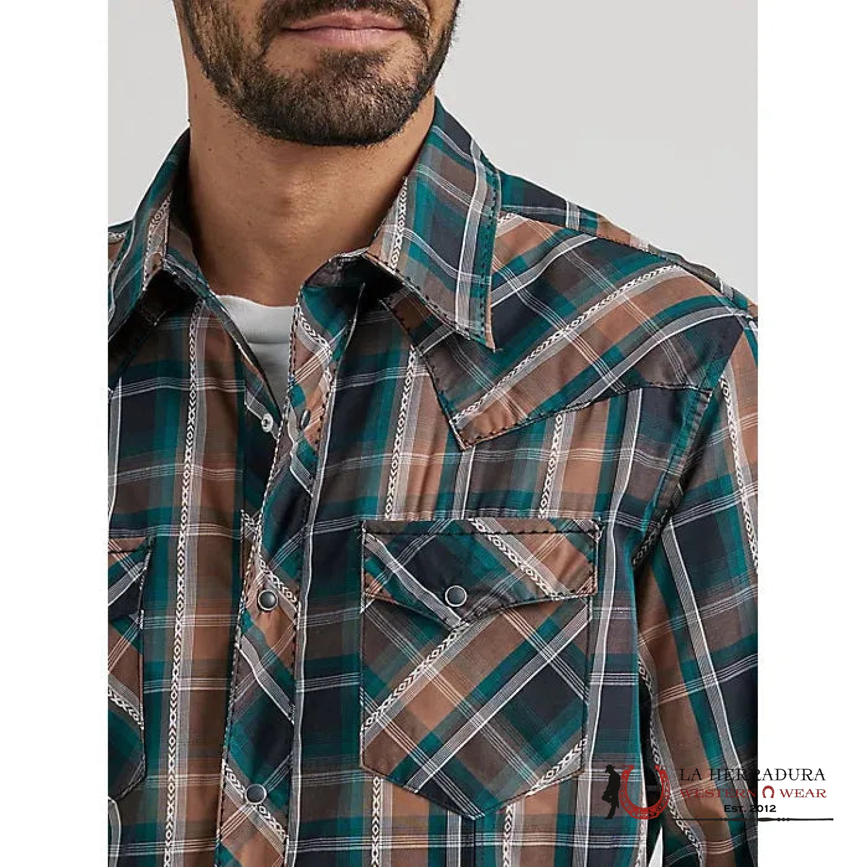 WRANGLER SHIRT MODERN FIT BROWN LONG SLEEVE 7992 ROPA HOMBRES