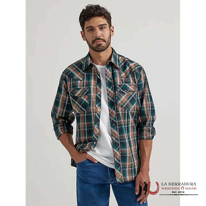 WRANGLER SHIRT MODERN  FIT BROWN  LONG SLEEVE - 112337992