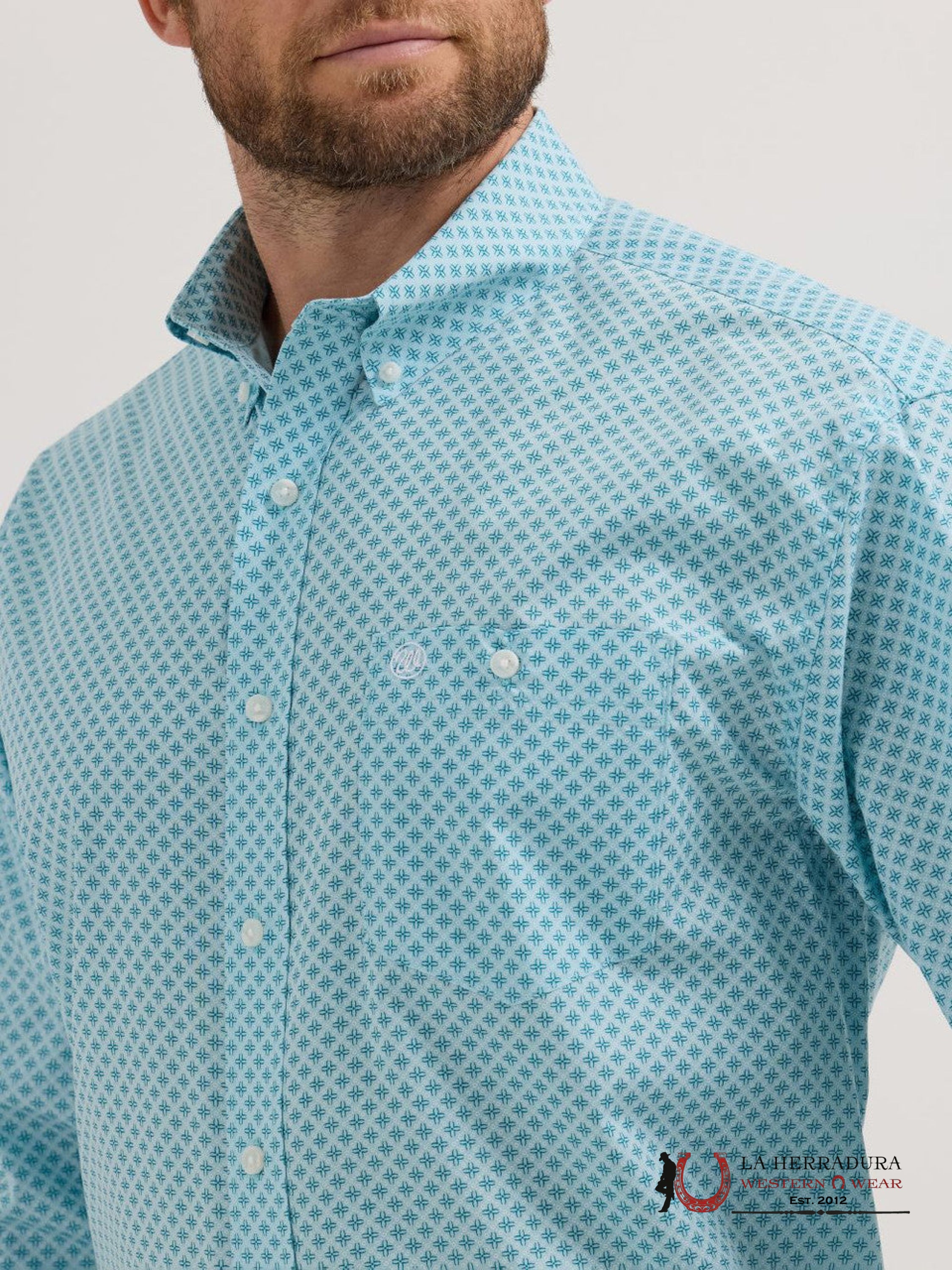 WRANGLER SHIRT RELAXED FIT BLUE LONG SLEEVE 5323 ROPA HOMBRES