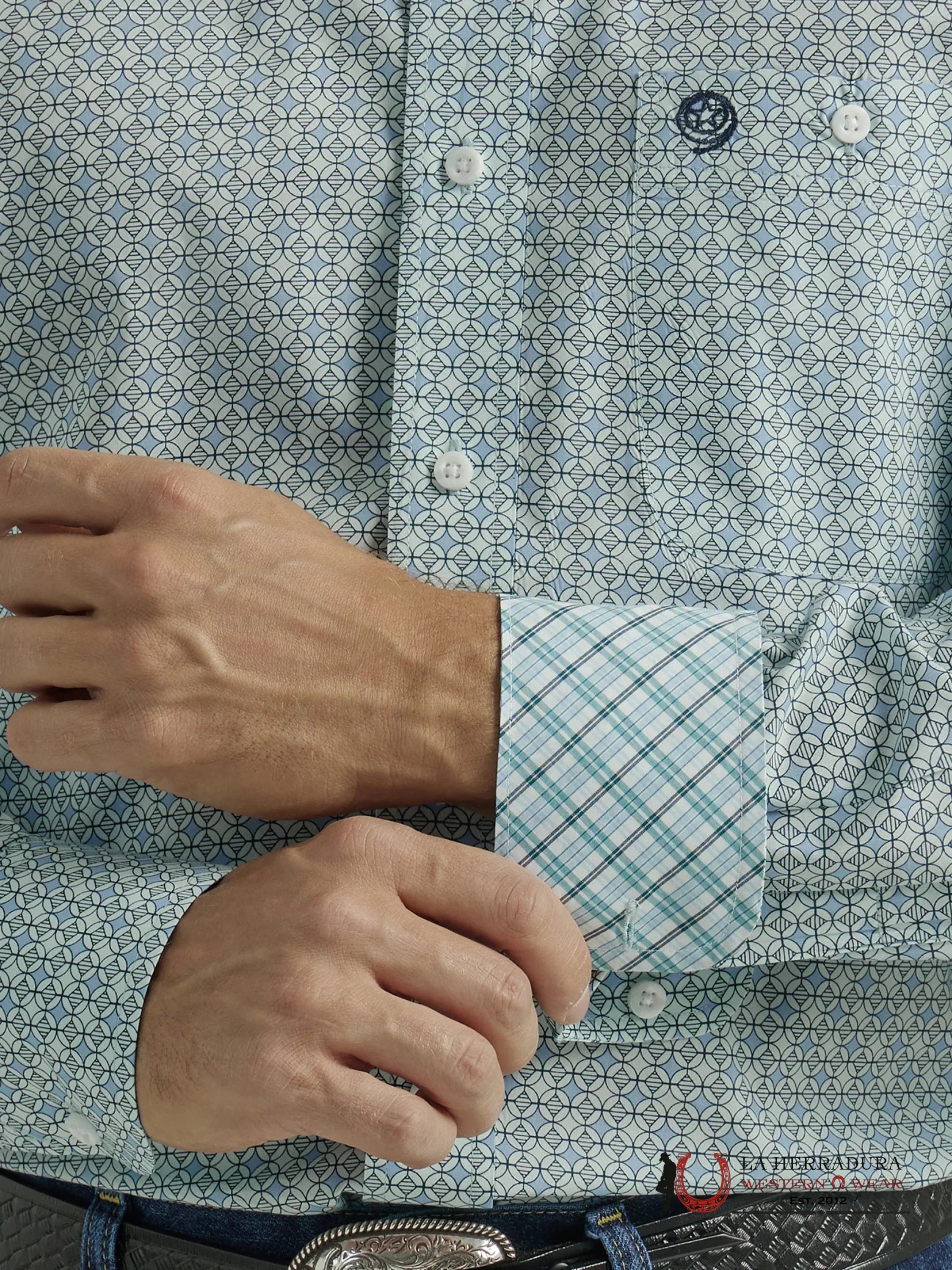 WRANGLER SHIRT RELAXED FIT BLUE LONG SLEEVE 7835 ROPA HOMBRES