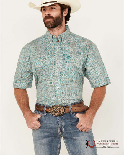 WRANGLER SHIRT RELAXED FIT GREEN SHORT SLEEVE 112360060