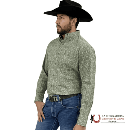 CAMISA WRANGLER CORTE RELAJADO VERDE MANGA LARGA 112359974