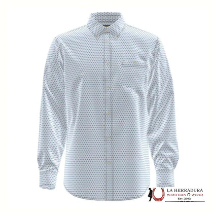 WRANGLER SHIRT RELAXED FIT WHITE/BLUE LONG SLEEVE - 112344264