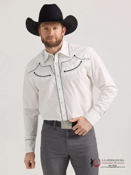 WRANGLER SHIRT WHITE LONG SLEEVE 112353257