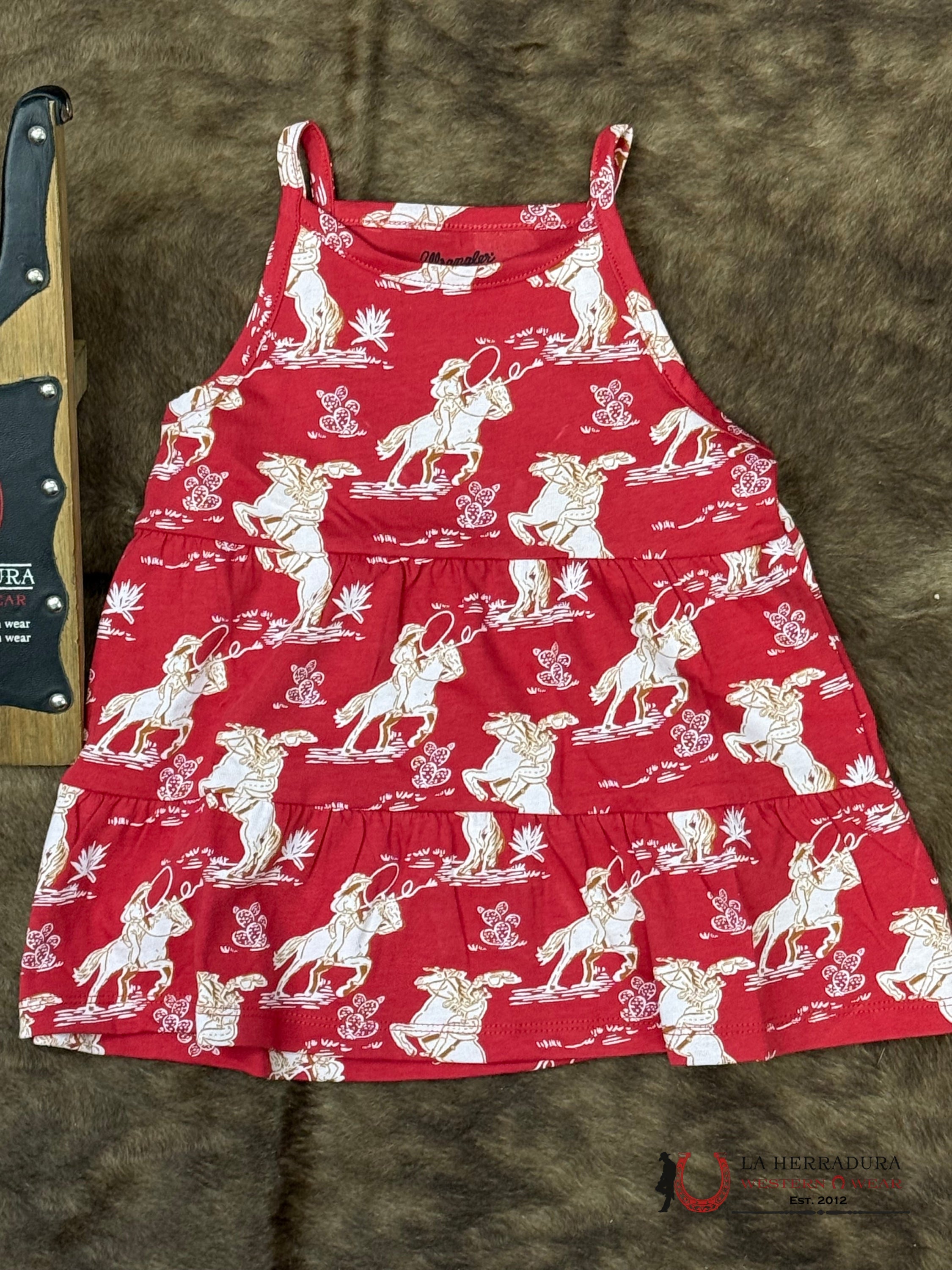 Wrangler Tank Top Red With Western Print Girls - 4335 NIÑOS