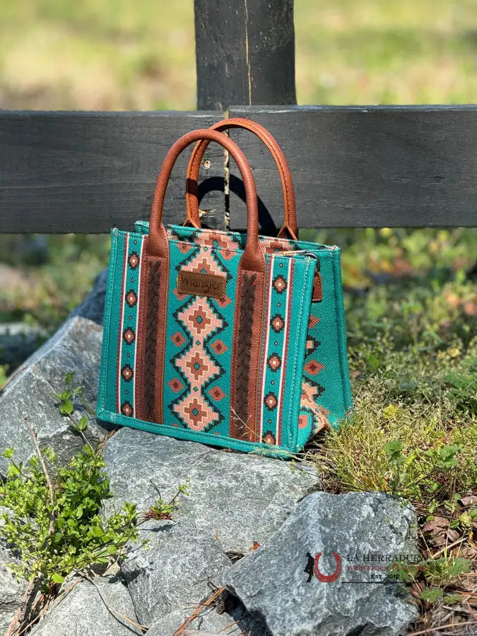 Wrangler Teal Multi Color Aztec Women’s Handbag