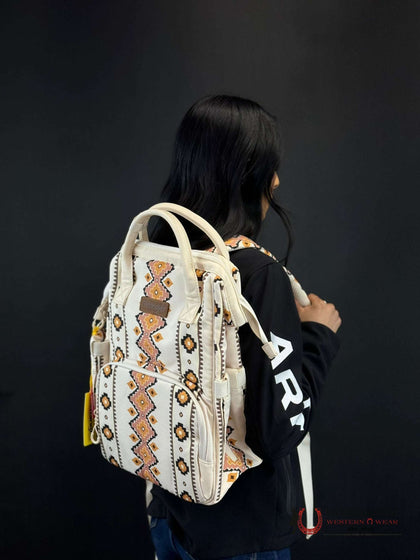 BOLSO DE MUJER WRANGLER BLANCO NARANJA MULTICOLOR AZTECA