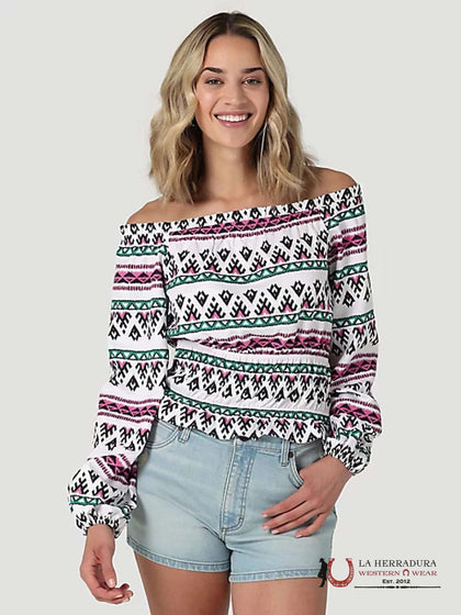 Wrangler White top with western print 112330033