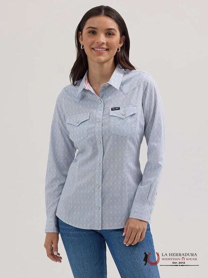 WRANGLER MUJER Camisa azul de manga larga 112364306