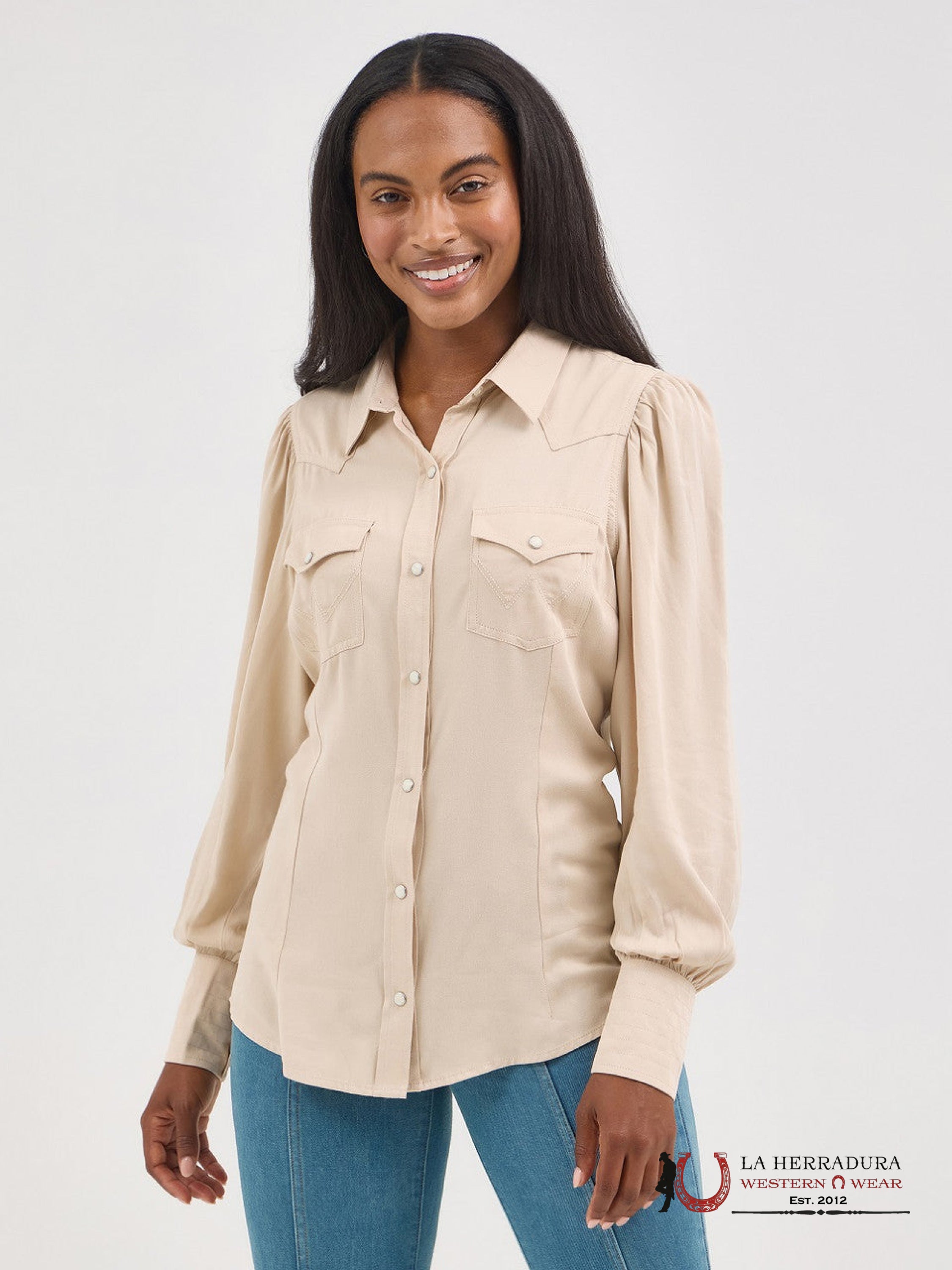 WRANGLER WOMEN Long Sleeve Brown Shirt 112367278 ROPA MUJERES