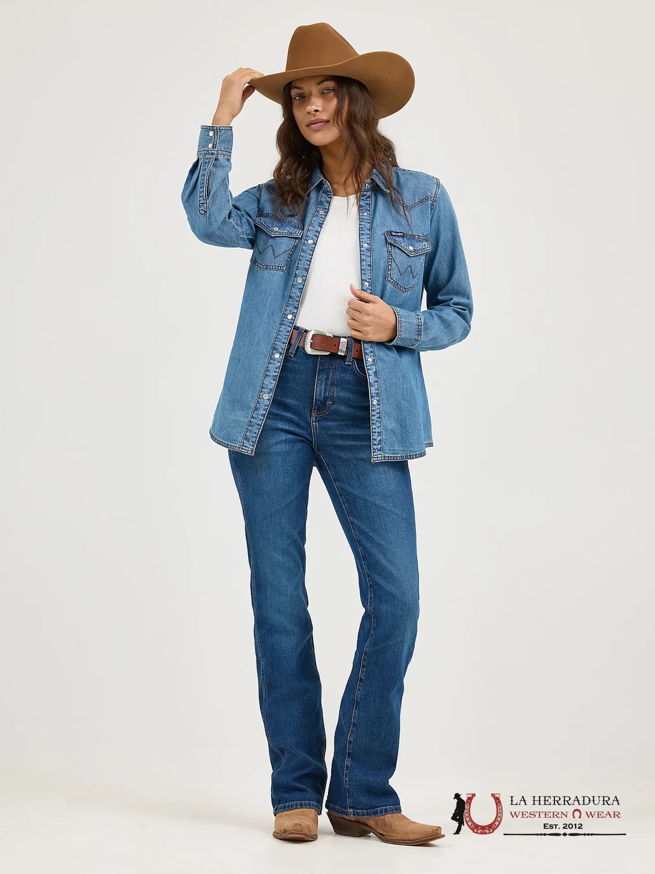 WRANGLER WOMEN Long Sleeve Jean Shirt 112361699 ROPA MUJERES