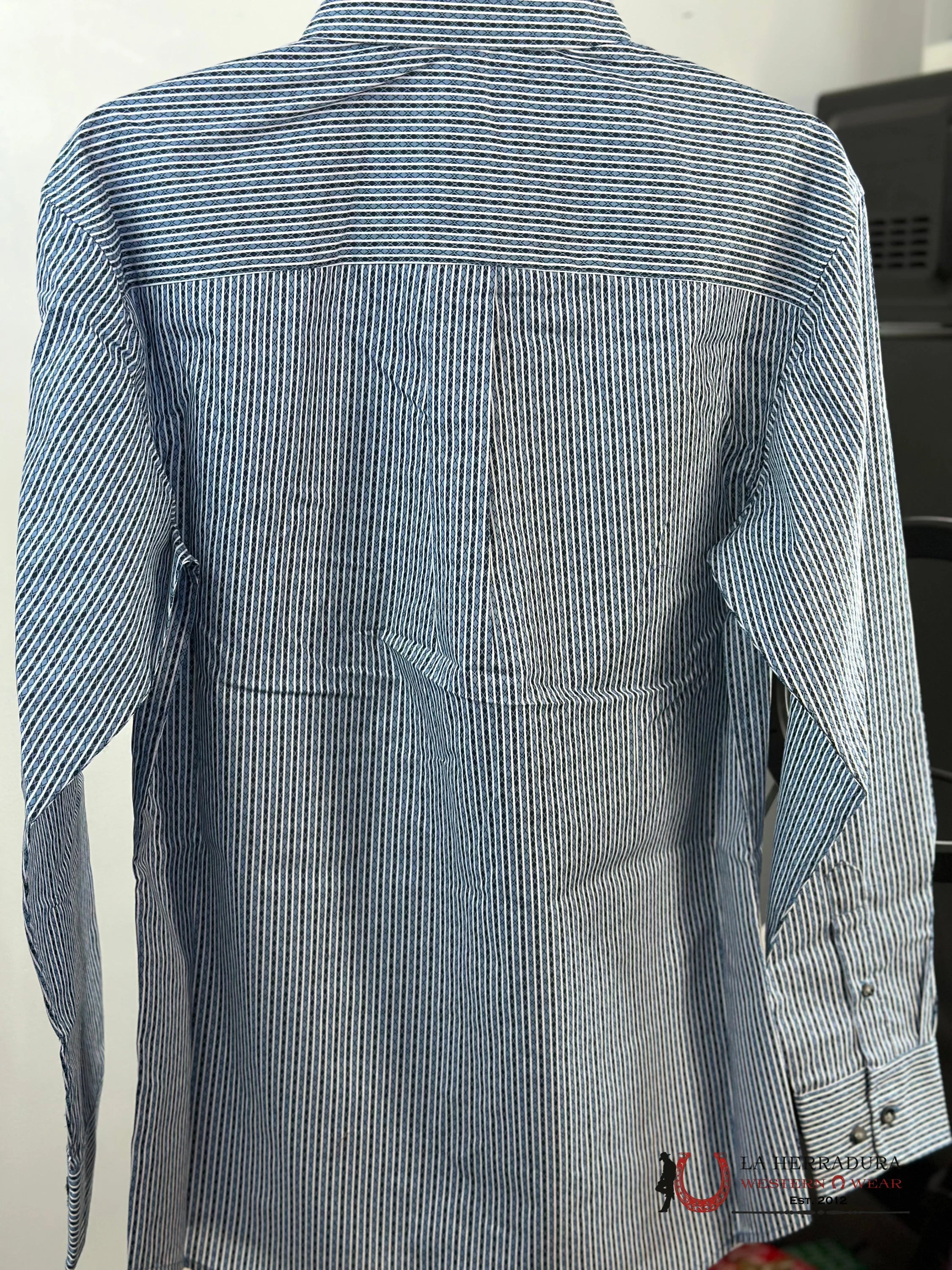 Wrangler X Print Two Tone Blue Long Sleeve Shirt Ropa Hombres