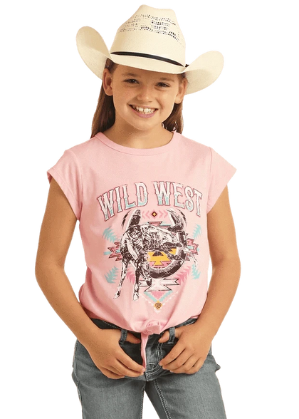 CAMISETA GRÁFICA ROSA BEBÉ ROCK&ROLL CON LAZO BG21T04362
