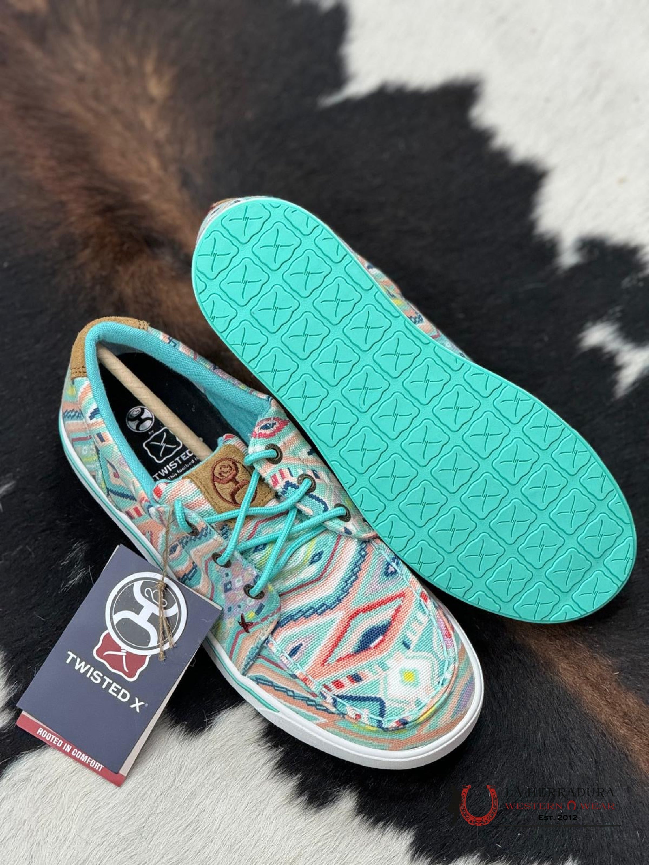 Zapatos Womens Hooey Lopers C Tow Twisted X Light Blue Multi Mujeres