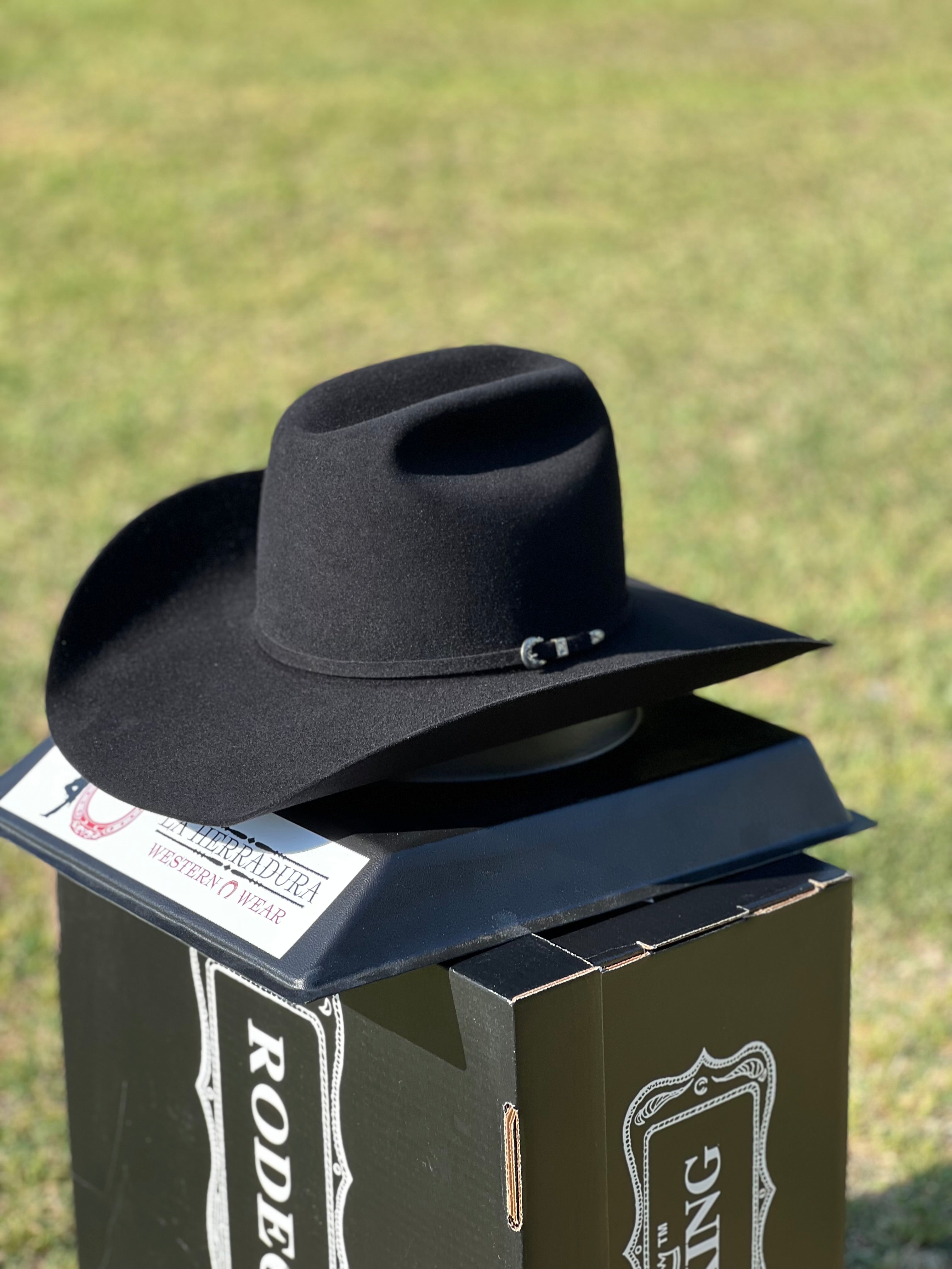 SOMBRERO COWBOY RODEO KING 10X NEGRO ESTILO MALBORO CLASICO