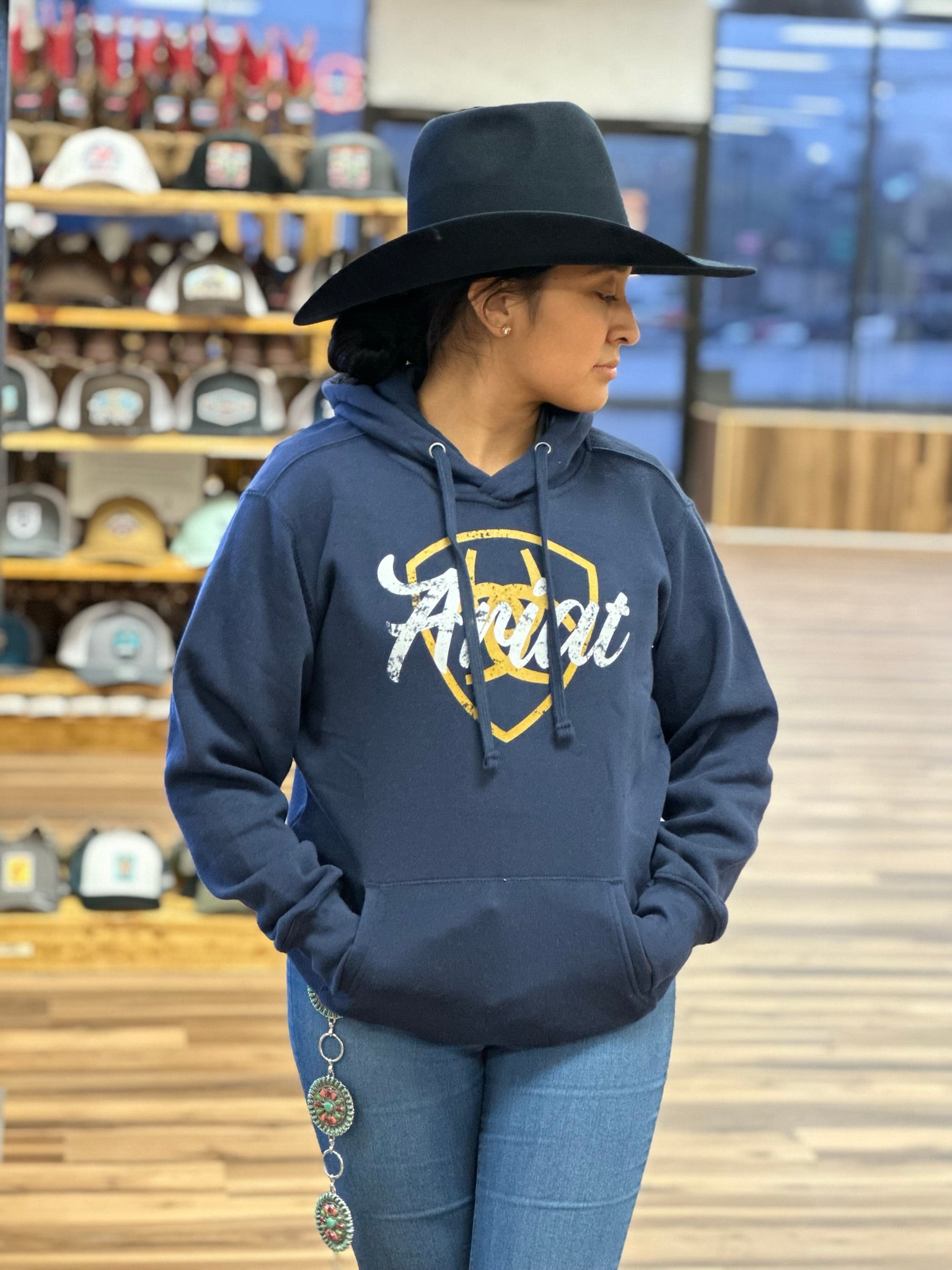 Sudadera con capucha con logo de escudo real para mujer 