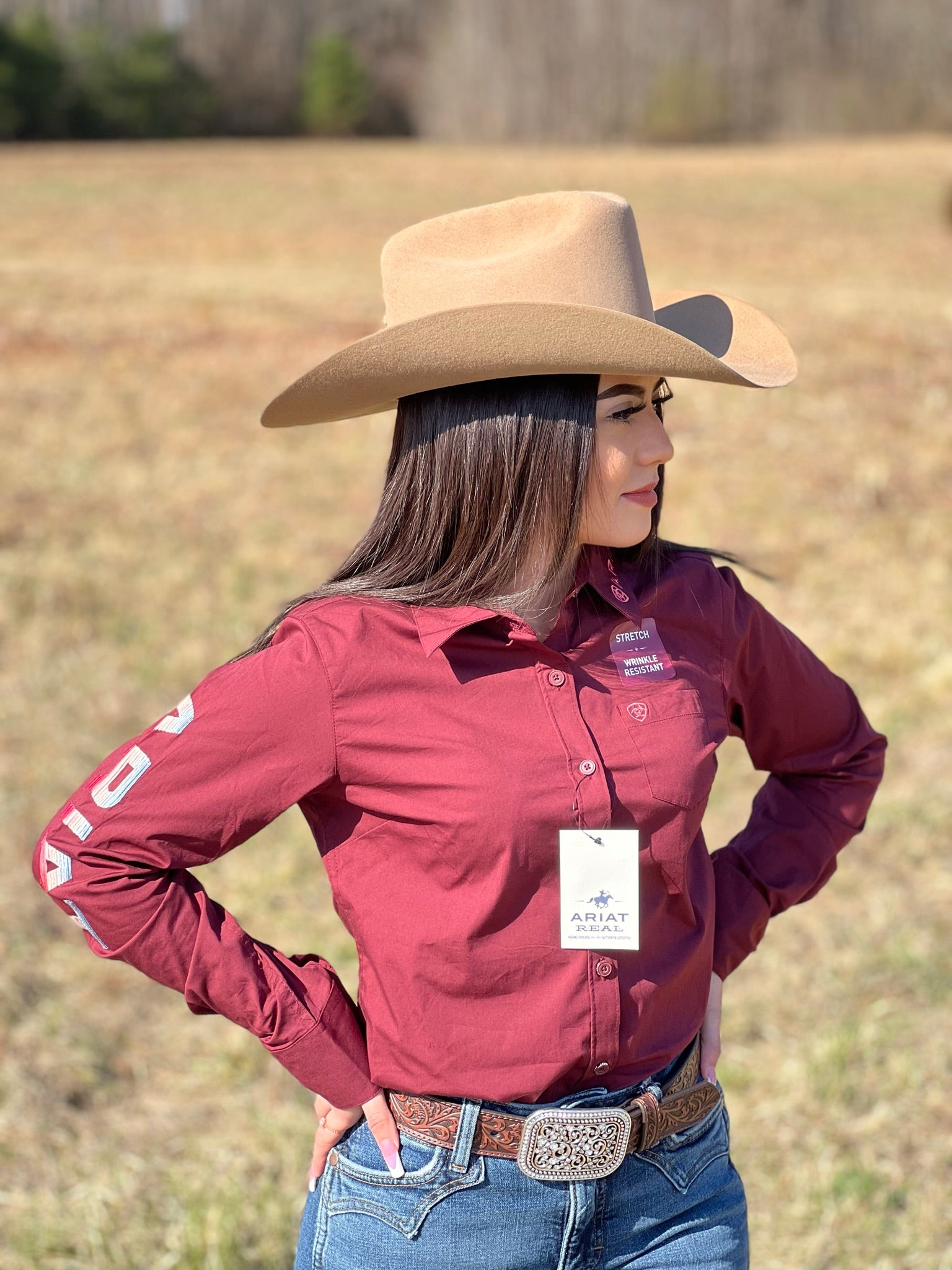 CAMISA ARIAT FOR WOMEN ZINFANDEL