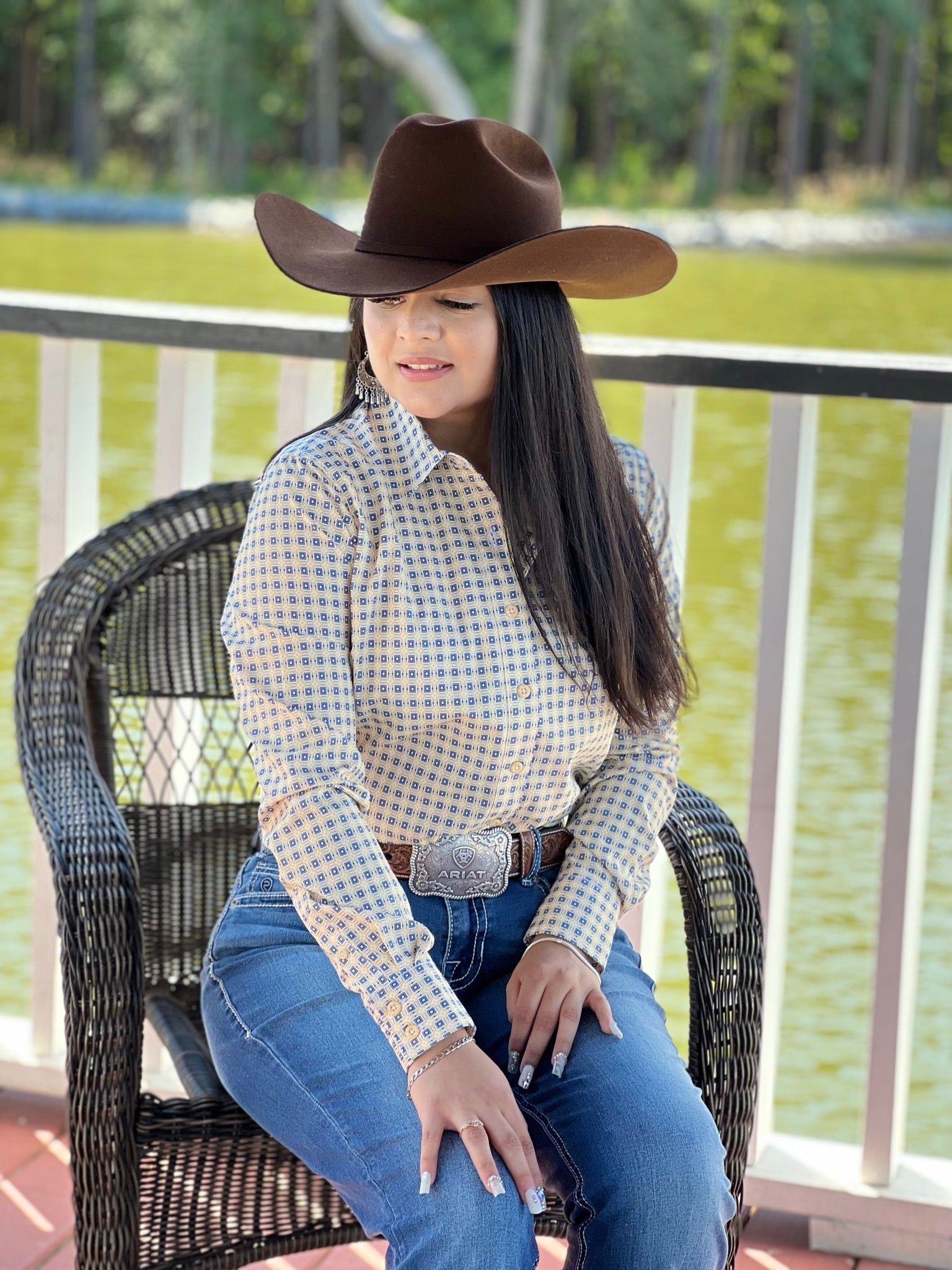 CAMISA PARA MUJERES CINCH YELLOW ESTAMPADO 334