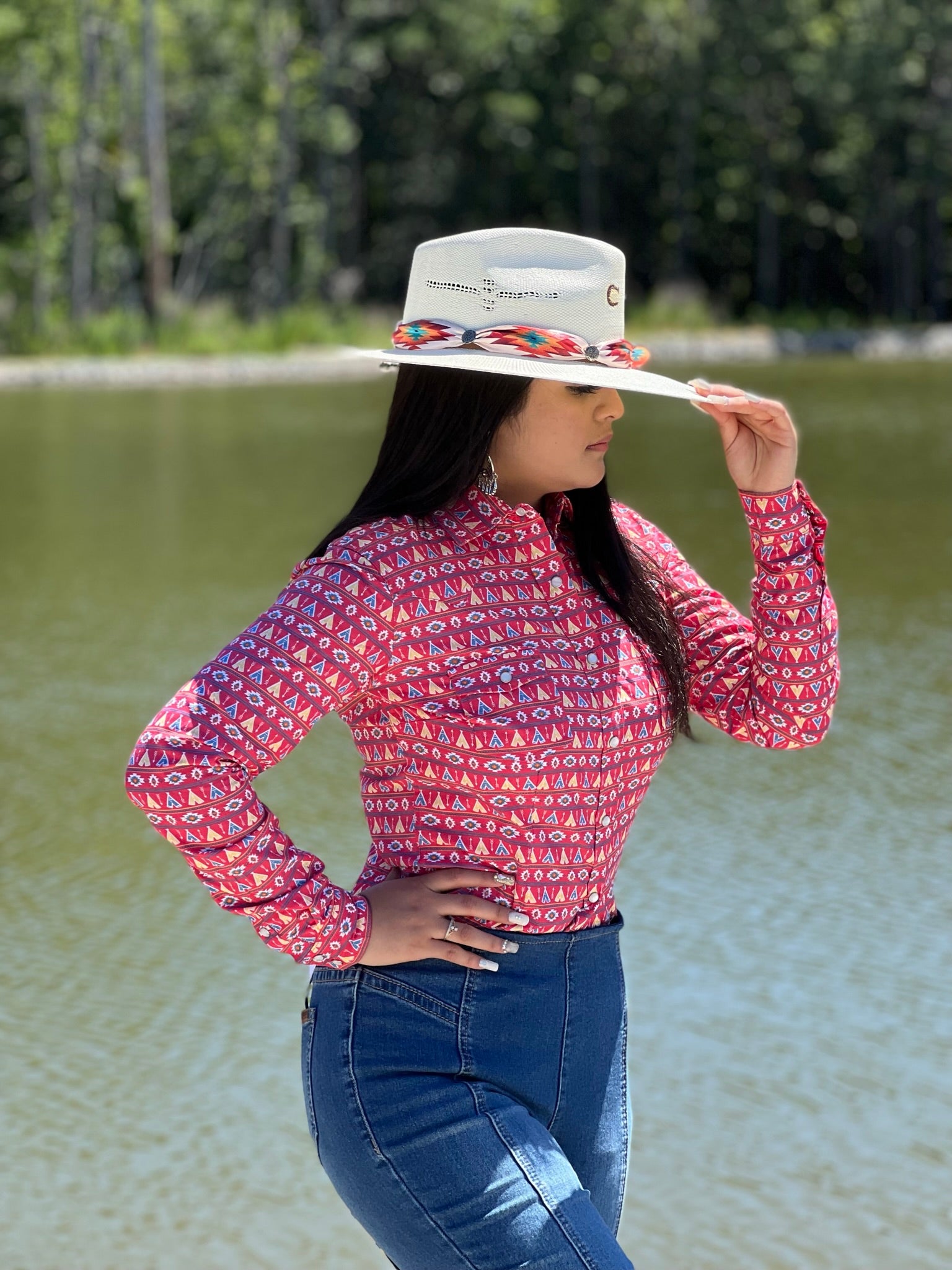 CAMISA PARA MUJERES ROCK&amp;ROLL RED CUADROS