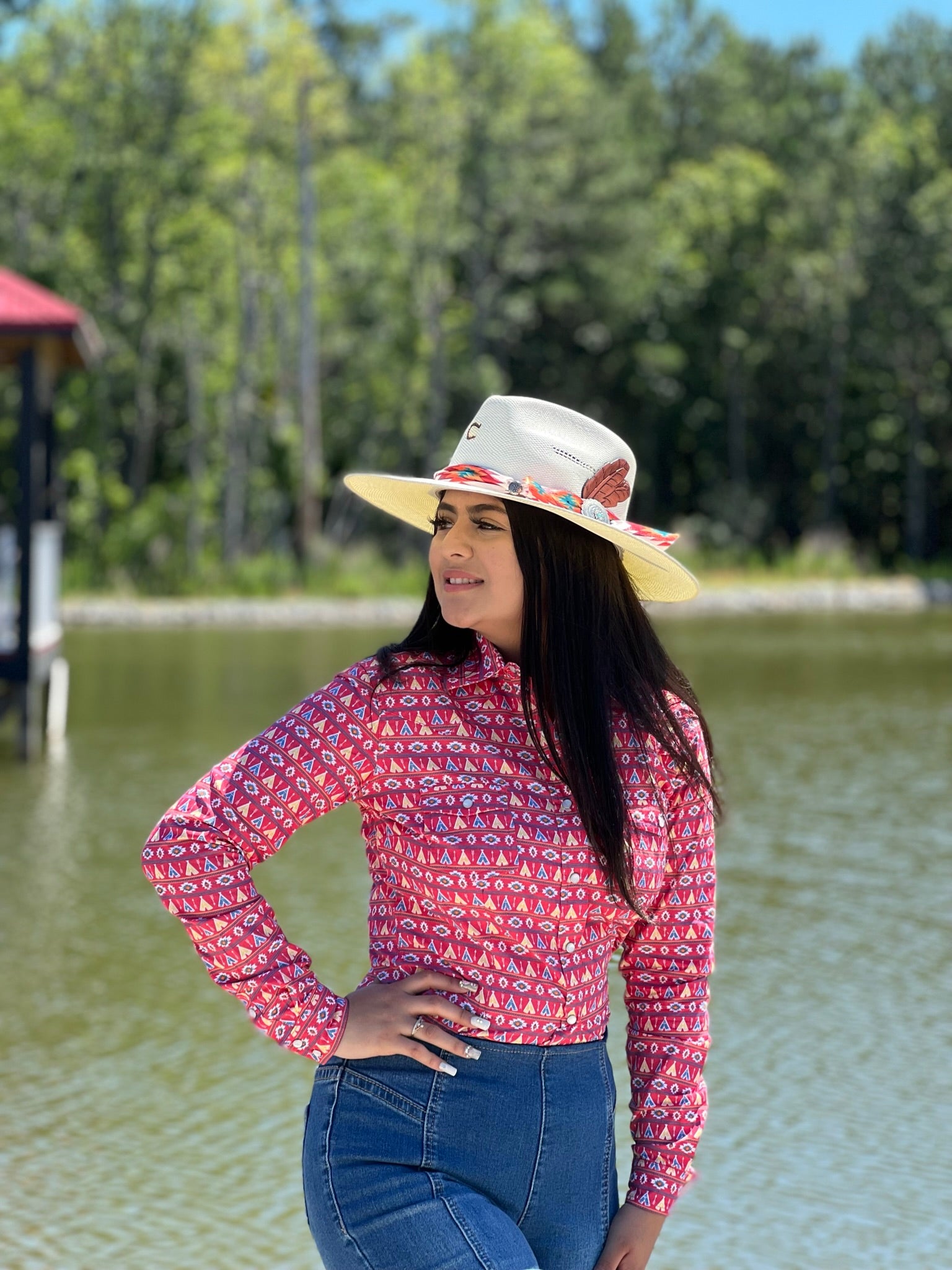 CAMISA PARA MUJERES ROCK&amp;ROLL RED CUADROS