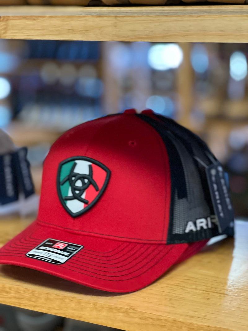 ARIAT CAP RED FRONT MEXICO LOGO