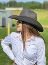 COWBOY HAT RODEO KING 7X CHARCOAL MALBORO CLASICA OPEN CROWN