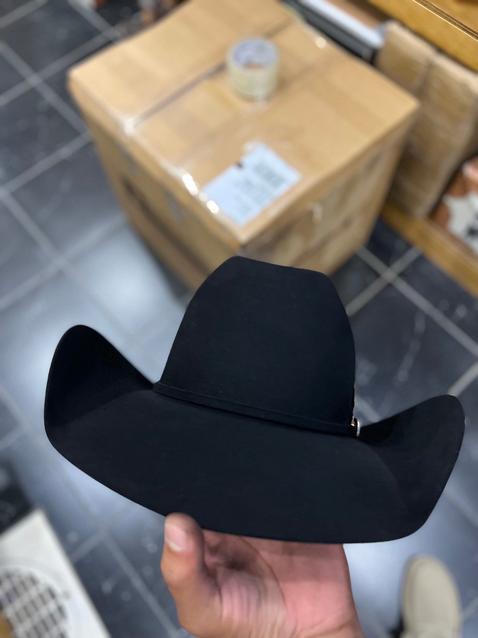 100X American Felt Hat Black