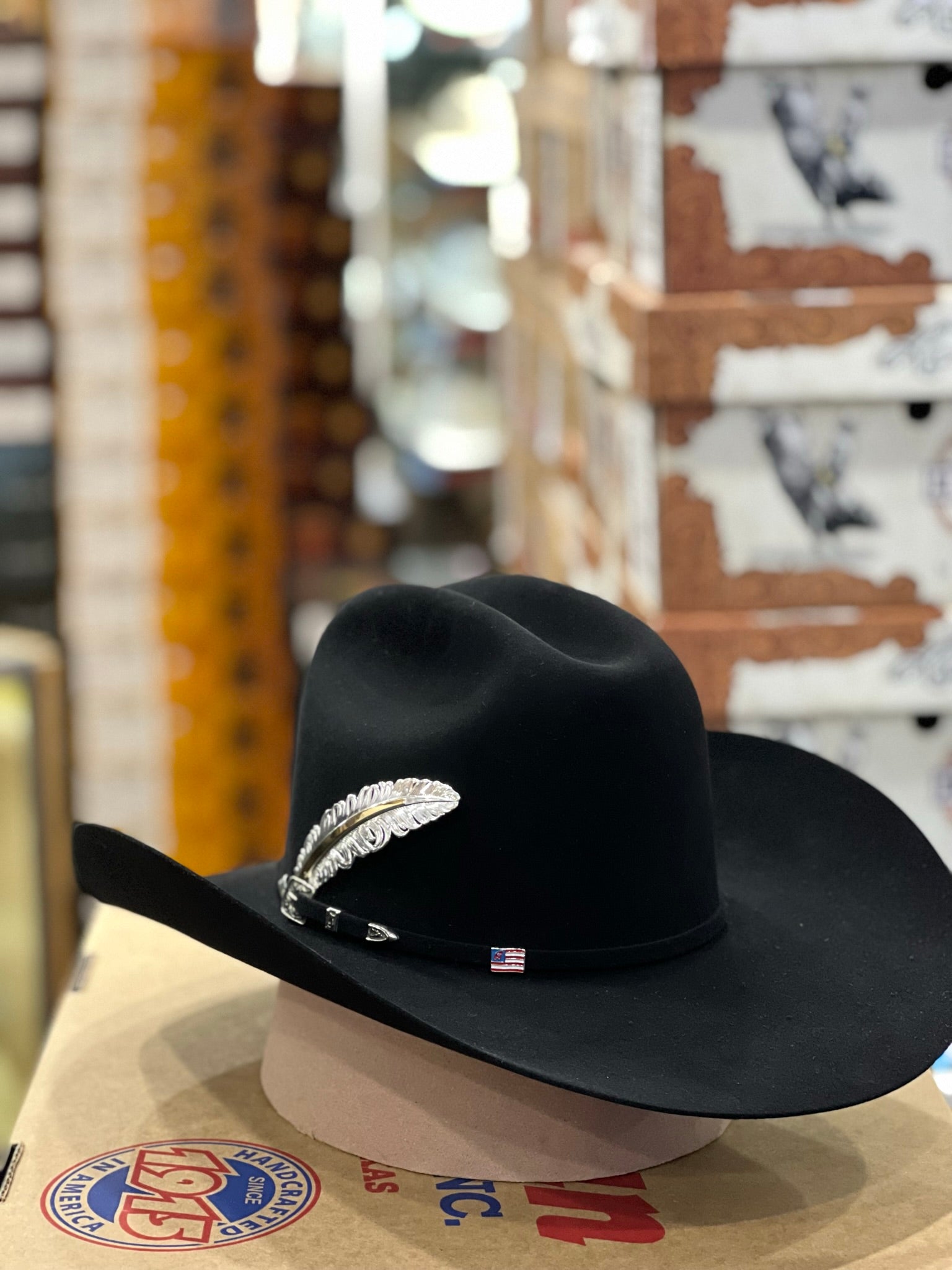100X American Felt Hat Black