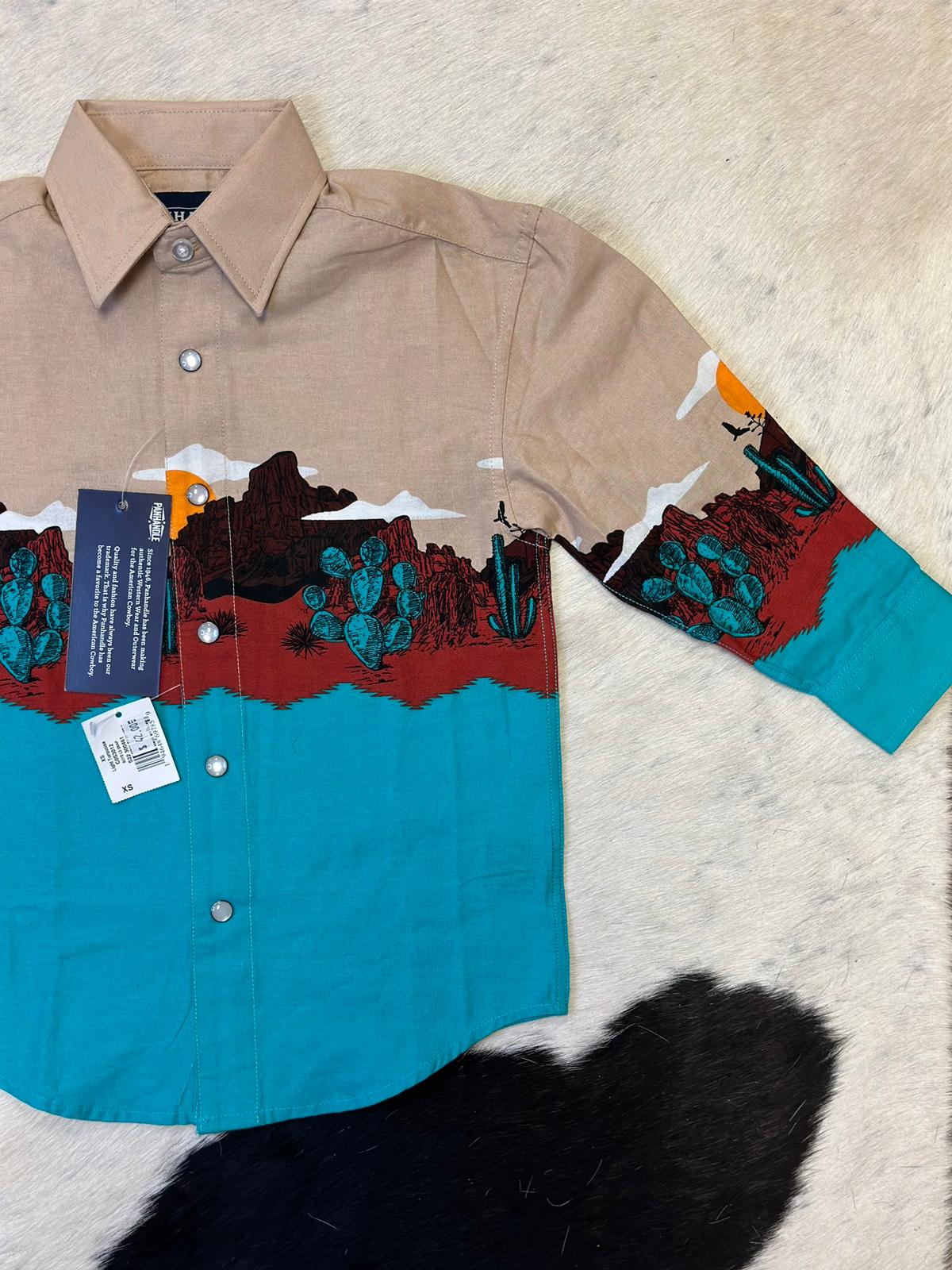 PANHANDLE AZTEC SHIRT CREAM/TEAL