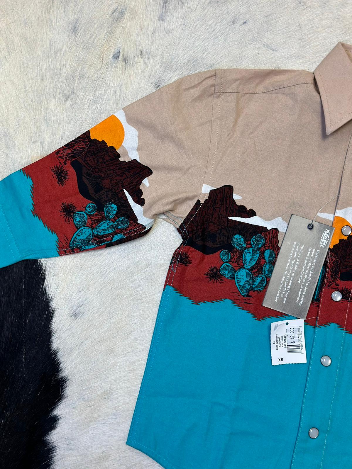 PANHANDLE AZTEC SHIRT CREAM/TEAL