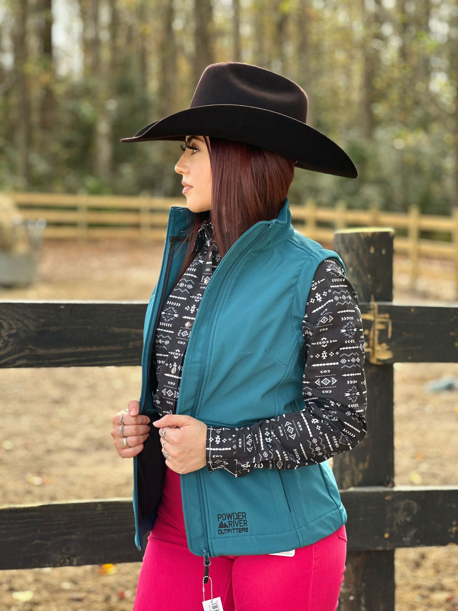 Rock&Roll Womens Panhandle Teal Vest