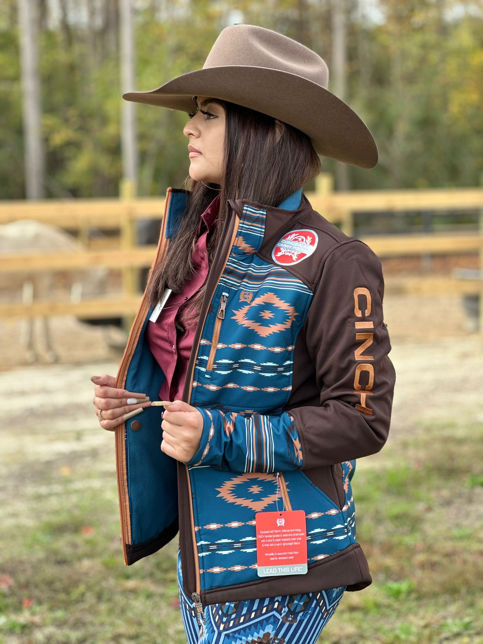 Chaqueta Cinch para mujer Tam Logo Aztec Softshell