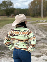 Cinch Women's Lime with Cinnamon and Coffee Aztec Pullover