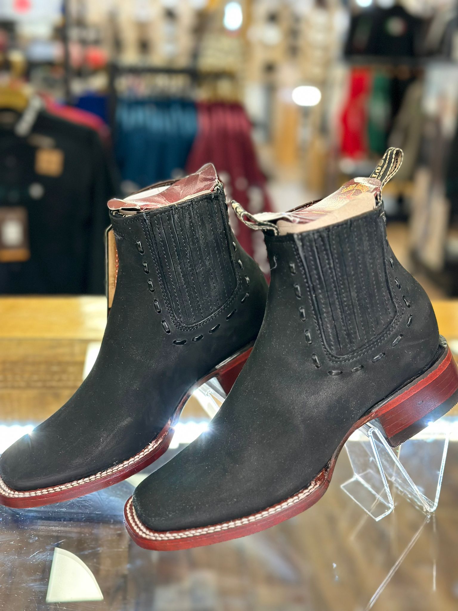 BOTAS LOS ALTOS PARA MUJER AVESTRUZ MOCHA ESTILO RODELO